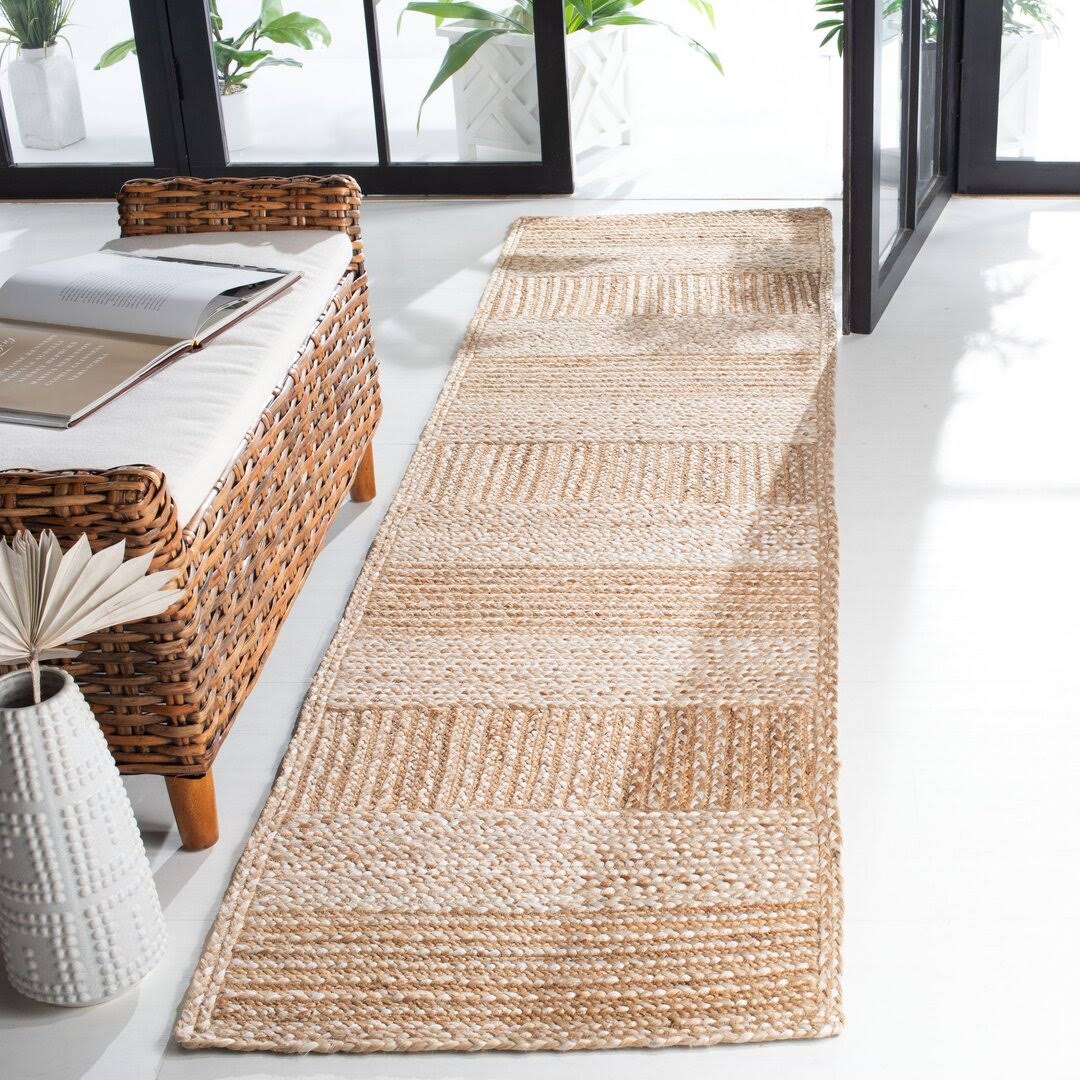Chesnut Striped Handmade Flatweave Jute Natural/Ivory Area Rug Bay Isle Home Rug Size: Rectangle 5' X 8' WEMXQ84Y_5CHDI