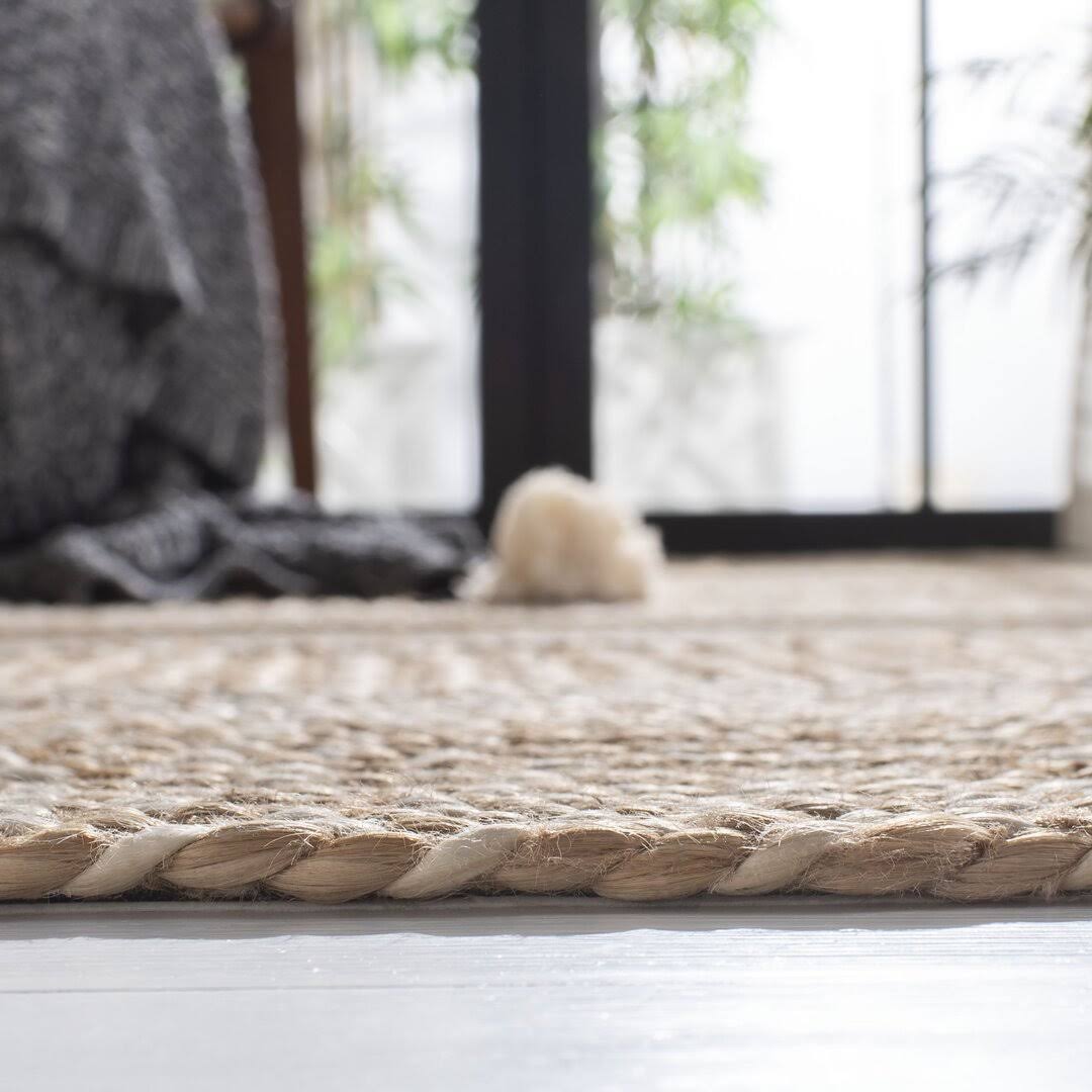 Chesnut Striped Handmade Flatweave Jute Natural/Ivory Area Rug Bay Isle Home Rug Size: Rectangle 5' X 8' WEMXQ84Y_5CHDI
