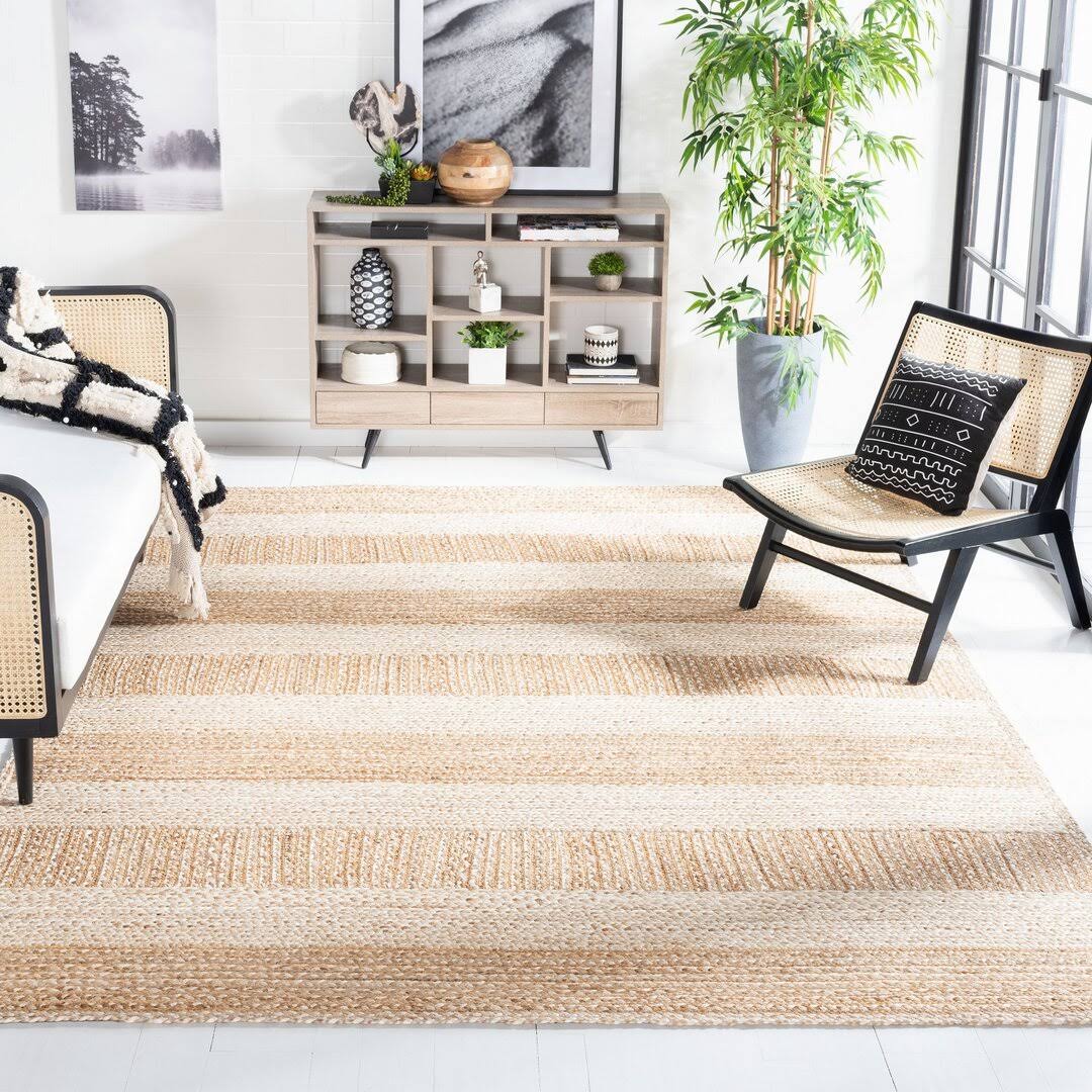 Chesnut Striped Handmade Flatweave Jute Natural/Ivory Area Rug Bay Isle Home Rug Size: Rectangle 5' X 8' WEMXQ84Y_5CHDI