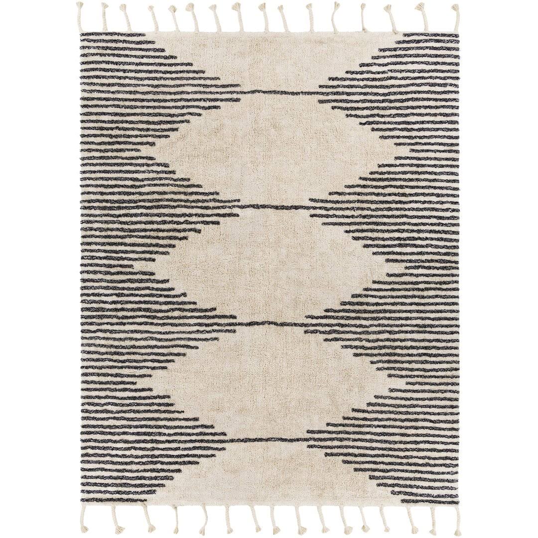 Forage Moroccan Handmade Cotton Beige Area Rug Allmodern Rug Size: Rectangle 2'6 X 4' VKCIOXHX_A87RK