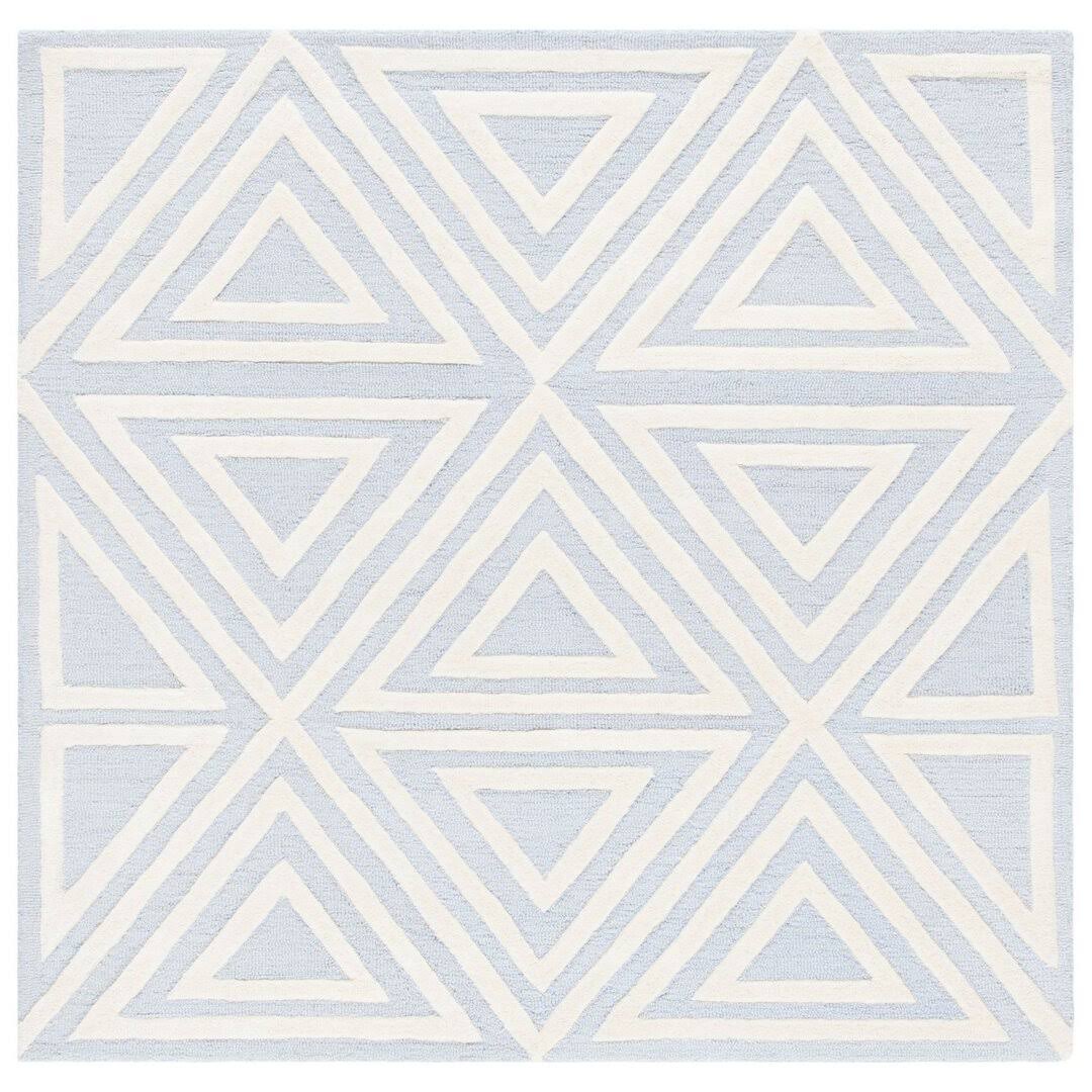 Brenner Geometric Handmade Tufted Wool Blue/Ivory Area Rug Mack & Milo Rug Size: Rectangle 5' X 7' KUSGXPVL_DYKIV