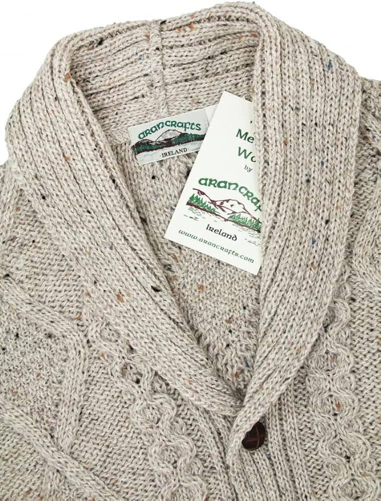 Aran Crafts Shawl Collar Grandfather Cardigan 6RXJKYRY_K3V7L