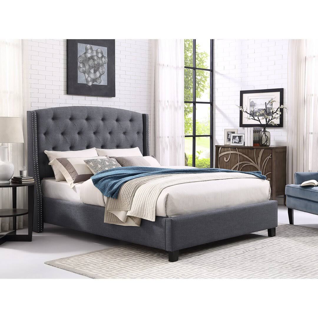 Croce Upholstered Panel Bed Darby Home Co Color: Gray Size: EEJRVE5N_6BIH0