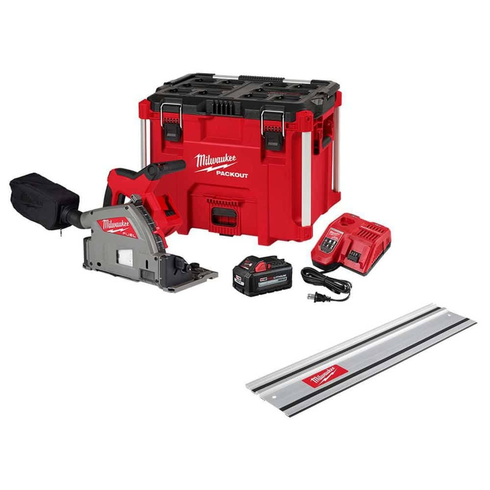 Milwaukee M18 Fuel 18v Lithium-Ion Brushless Cordless 6-1/2 In. Plunge Track Saw Kit With 31 In. Track Saw Guide LAHVKCIP_HTX0S
