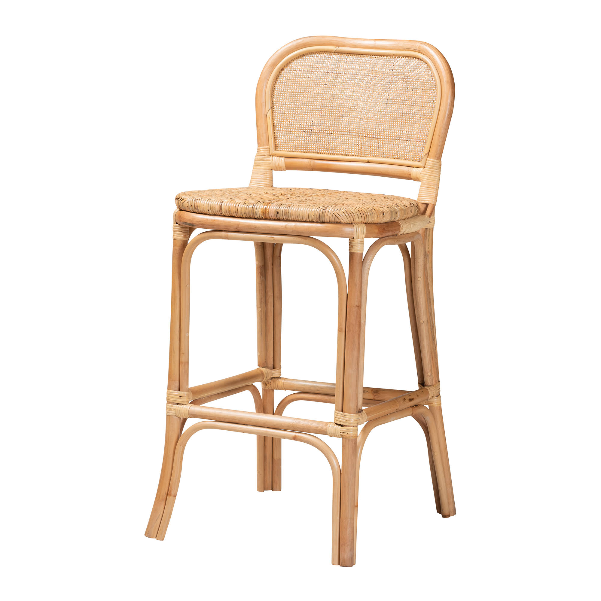 Baxton Studio Adrena Modern Bohemian Natural Brown Rattan Bar VC46Y5I0_WCX5E