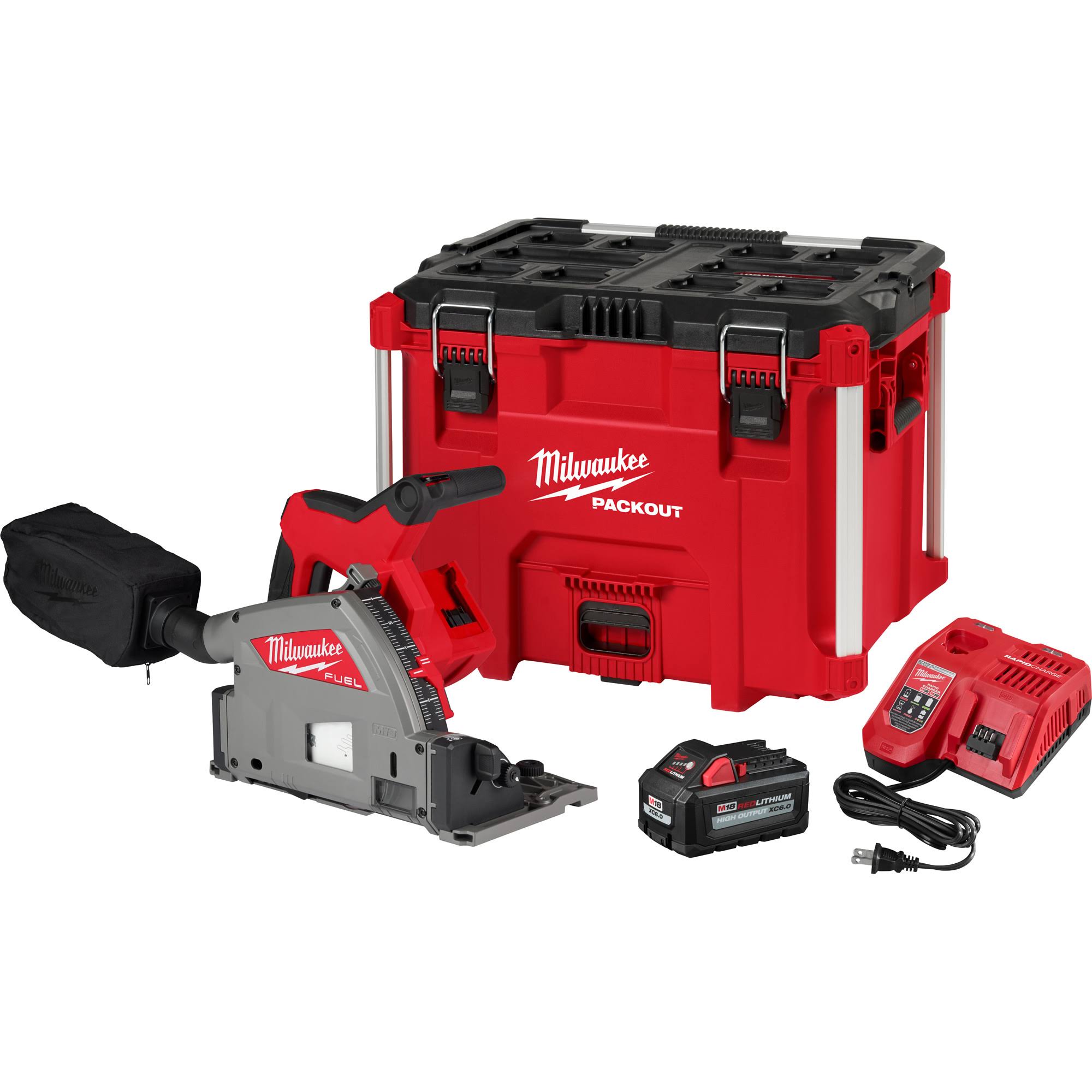 Milwaukee M18 Fuel 18v Lithium-Ion Brushless Cordless 6-1/2 In. Plunge Track Saw Kit With 31 In. Track Saw Guide LAHVKCIP_HTX0S