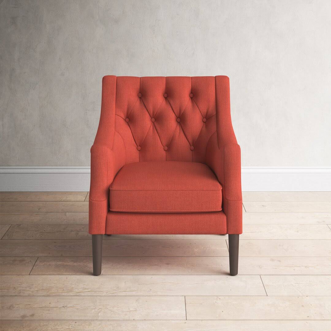 Galesville 29.25 Wide Tufted Polyester Wingback Chair Fabric: Spice 9D7JJSA9_VCGJU