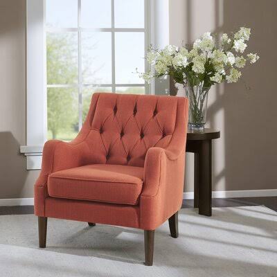 Galesville 29.25 Wide Tufted Polyester Wingback Chair Fabric: Spice 9D7JJSA9_VCGJU