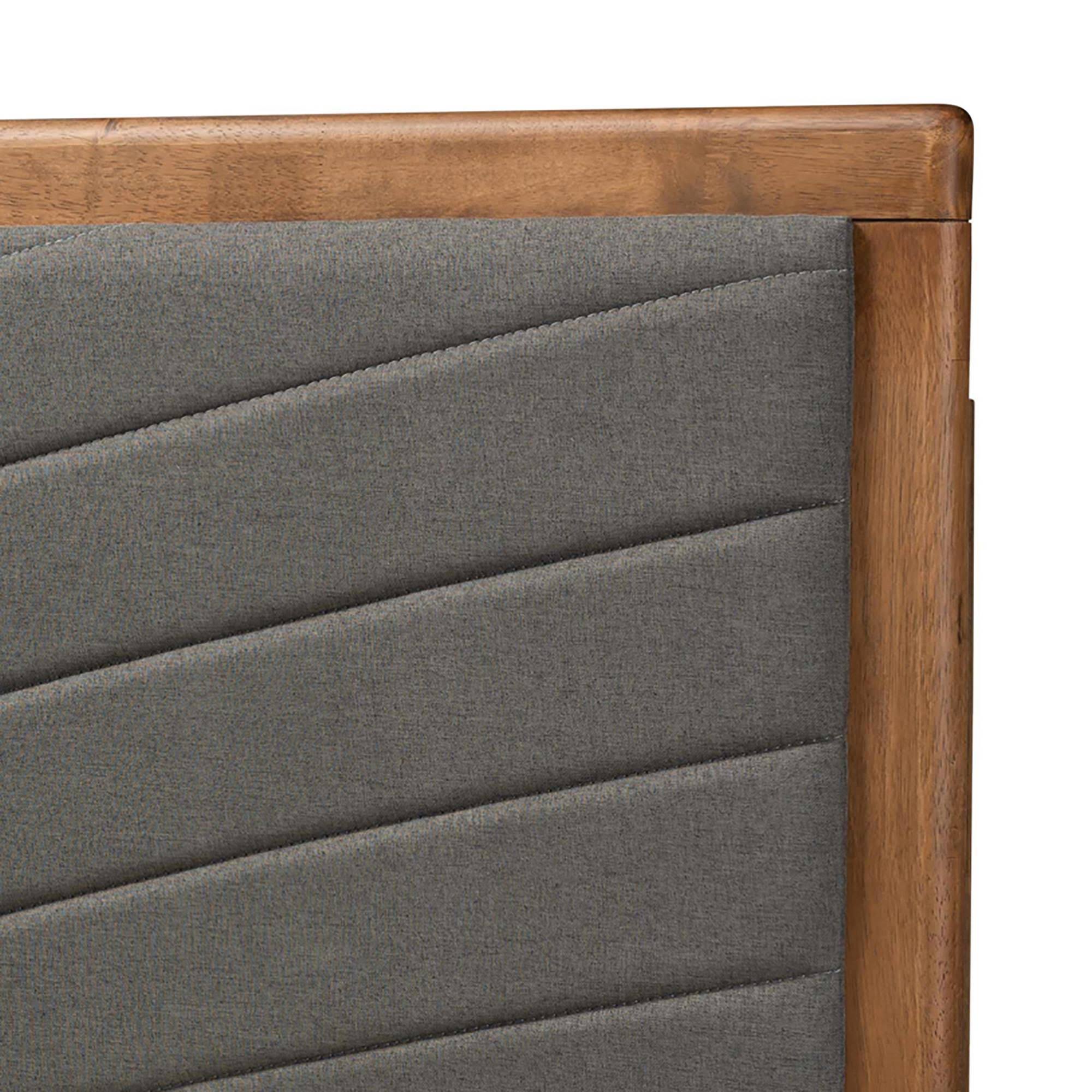 Baxton Studio Iden Modern And Contemporary Dark Grey Fabric Upholstered And Walnut Brown Finished Wood Full Size IM3TEHSD_5LUXD