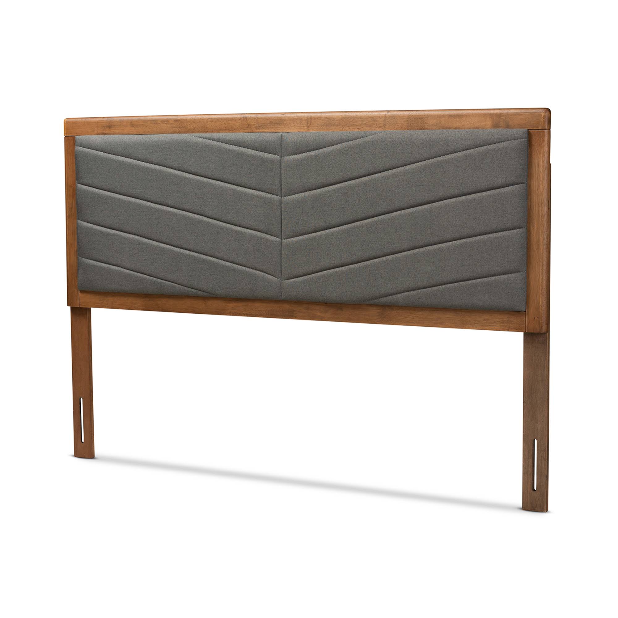 Baxton Studio Iden Modern And Contemporary Dark Grey Fabric Upholstered And Walnut Brown Finished Wood Full Size IM3TEHSD_5LUXD