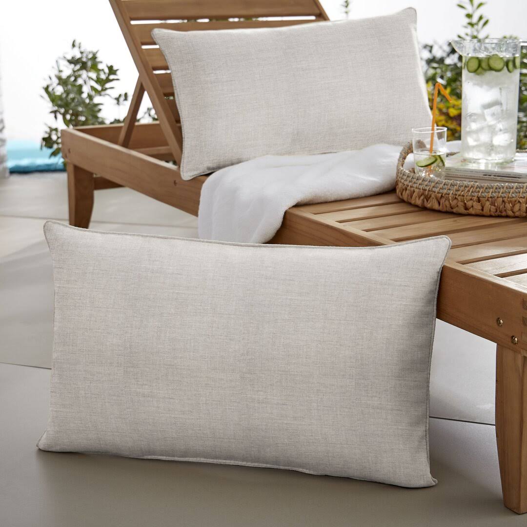 Sunbrella Canvas Black/ Canvas Natural Indoor/ Outdoor Pillows (Set) 12 In X 24 AABJJJRS_3RK43