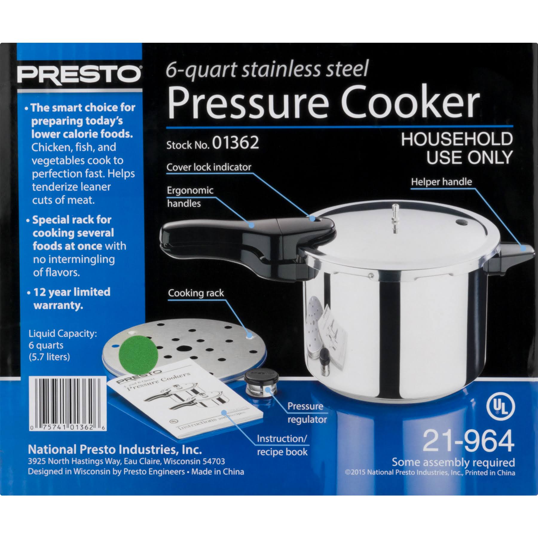 Presto 6 Qt. Stainless Steel Pressure Z1GEZRE5_IPFFG