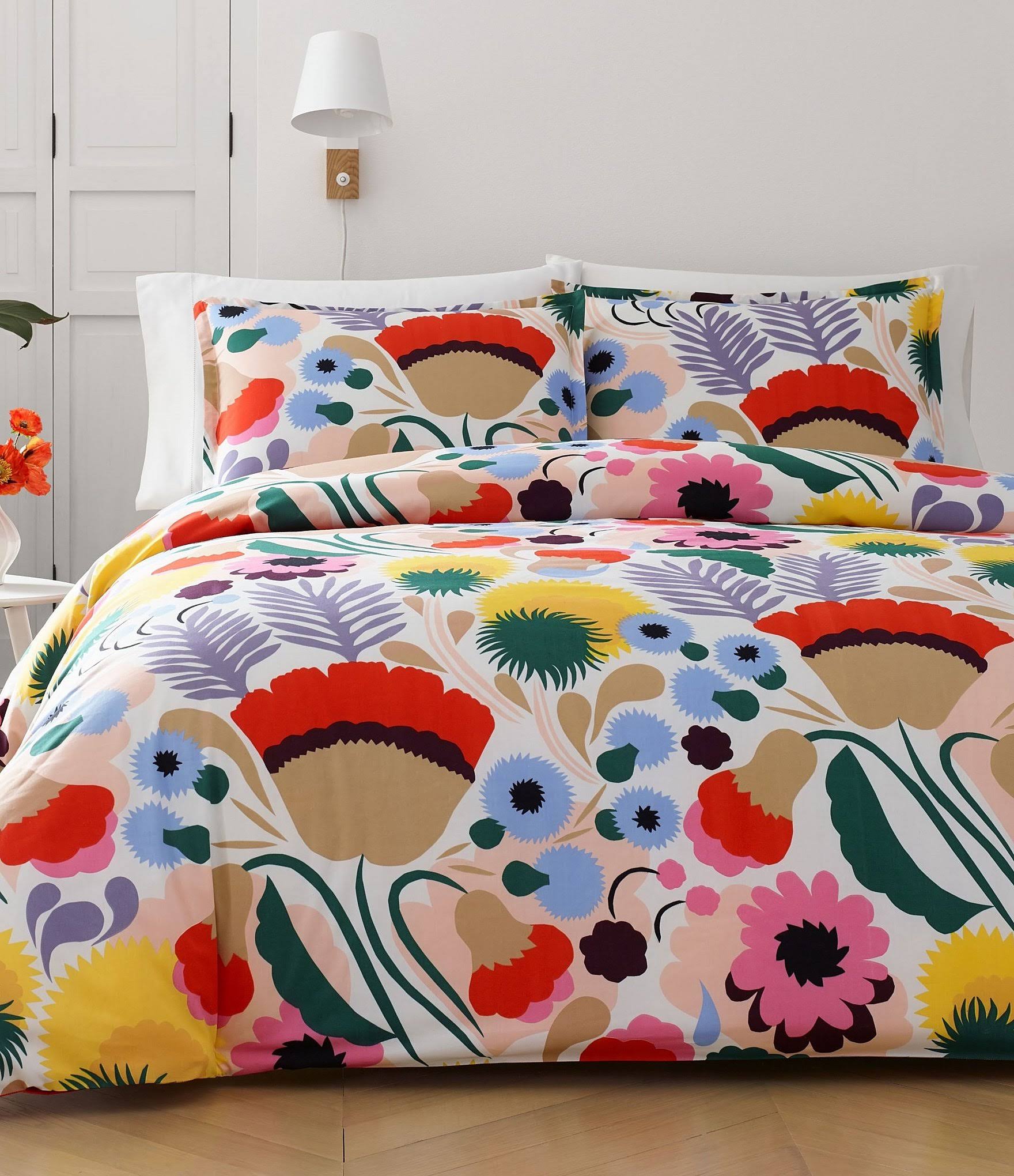 Marimekko Ojakelkukka Cotton 3-Pc. Full/Queen Duvet Cover Set - F4LVPV17_EUAKX