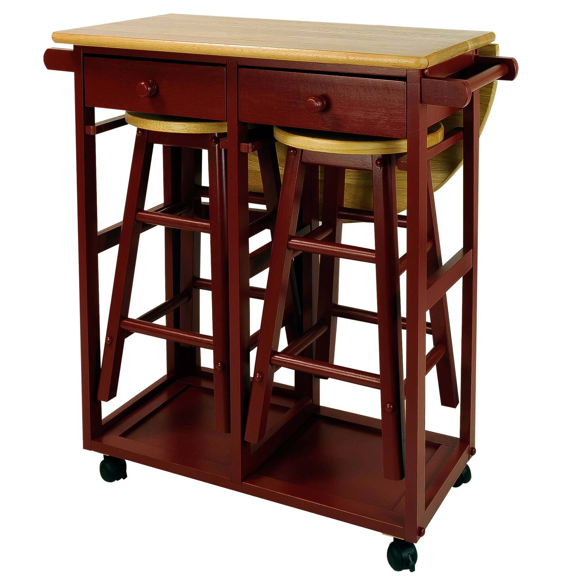 Casual Home Breakfast Cart With Drop-Leaf Table - ELRSELII_LWO13