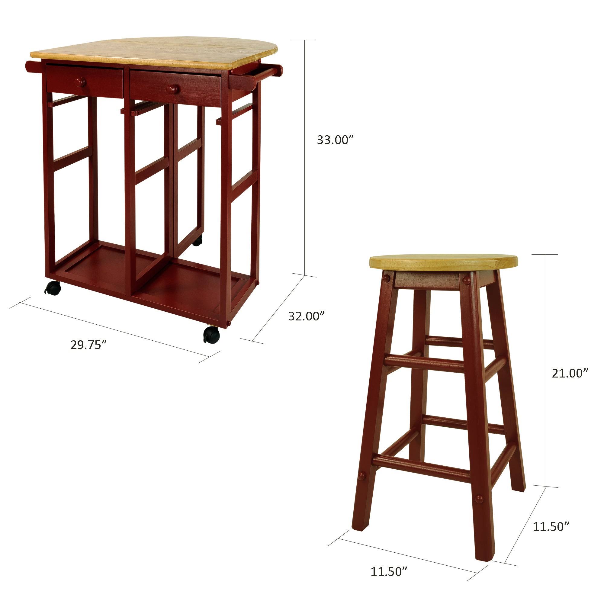 Casual Home Breakfast Cart With Drop-Leaf Table - ELRSELII_LWO13