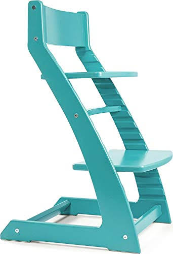 (Turquoise) - Turquoise Heartwood Adjustable Wooden High Chair Baby Highchair Solution For Babies And Toddlers Dining Highchair From 24 MN6QOUTF_QJJCM