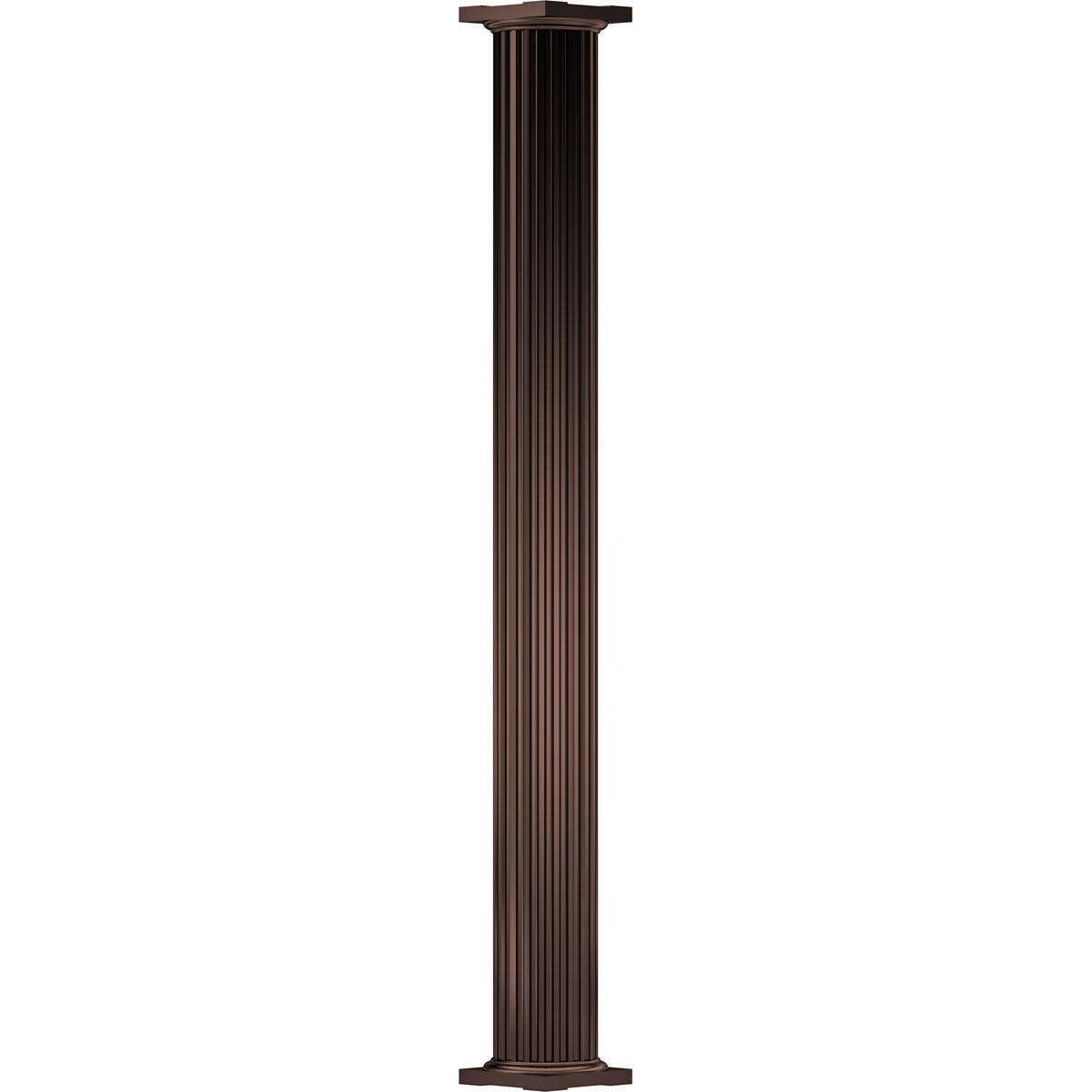 6 X 9' Endura-Aluminum Column, Round Shaft (Load-Bearing 20,000 Lbs), Non-Tapered, Fluted, Textured Black Finish W/ Capital & FE7KPKBG_CCTGD