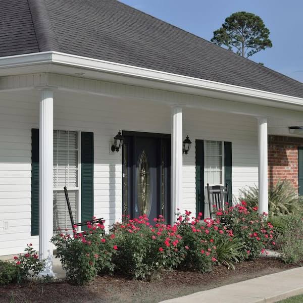 6 X 9' Endura-Aluminum Column, Round Shaft (Load-Bearing 20,000 Lbs), Non-Tapered, Fluted, Textured Black Finish W/ Capital & FE7KPKBG_CCTGD