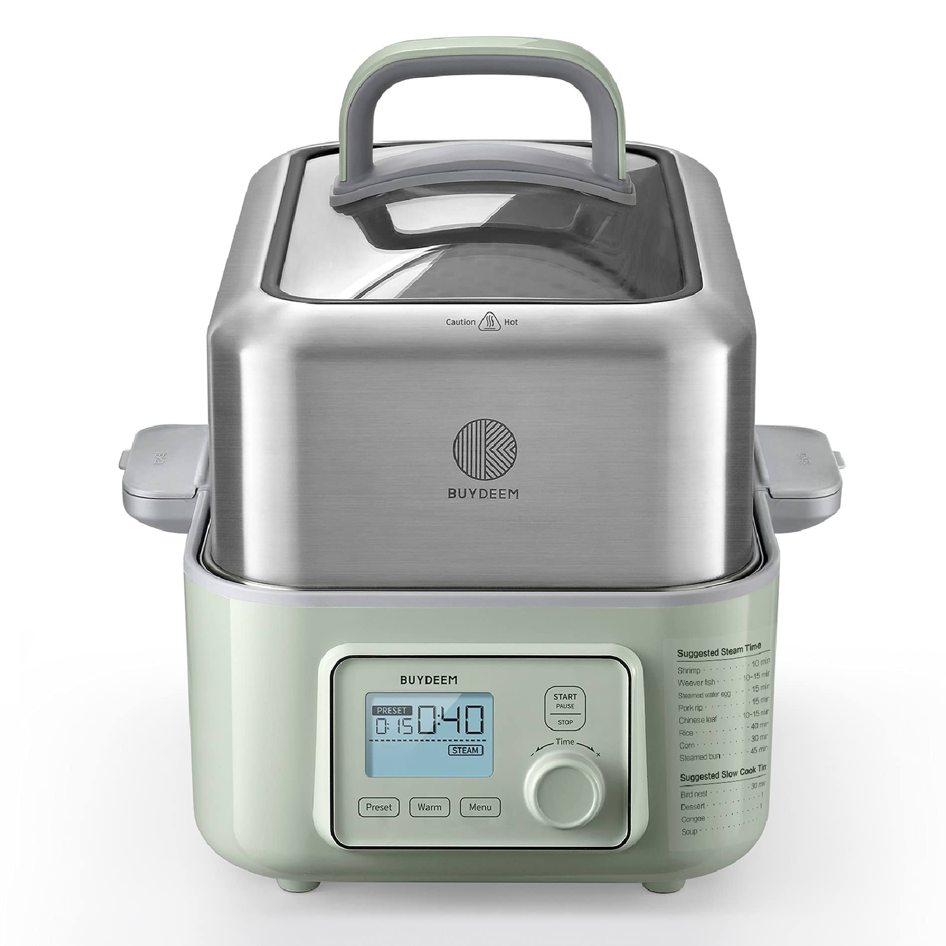 Buydeem G563 5-Quart Electric Food Steamer For Cooking, One Touch Vegetable Steamer, Digital Multifunctional Steamer, 313QXZLJ_0SLRW