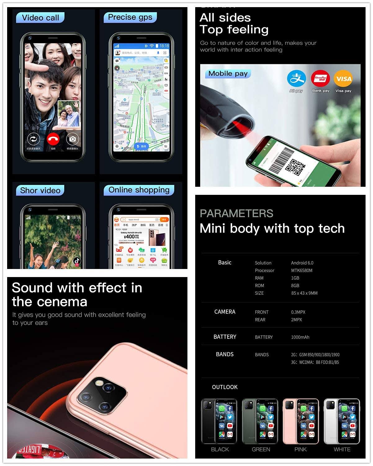 Soyes Xs11 3g Mini Smartphone 2.5inch Wifi Gps 1gb 8gb Quad Core Android Cell Phones 3d Glass Slim Body Hd Camera Dual Sim Google Play Cute ZDZ3ZLMC_FOONU