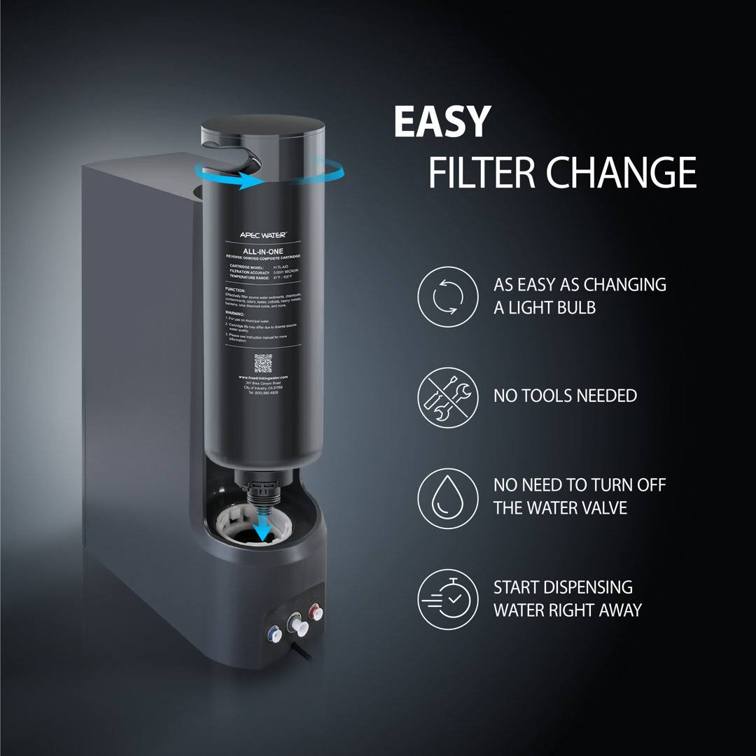 Apec Water Systems Apec Rotl-Aio Tankless Reverse Osmosis System, Premium Water Filtration, Easy Replace Water Filter QQRZMGXY_ARRNW