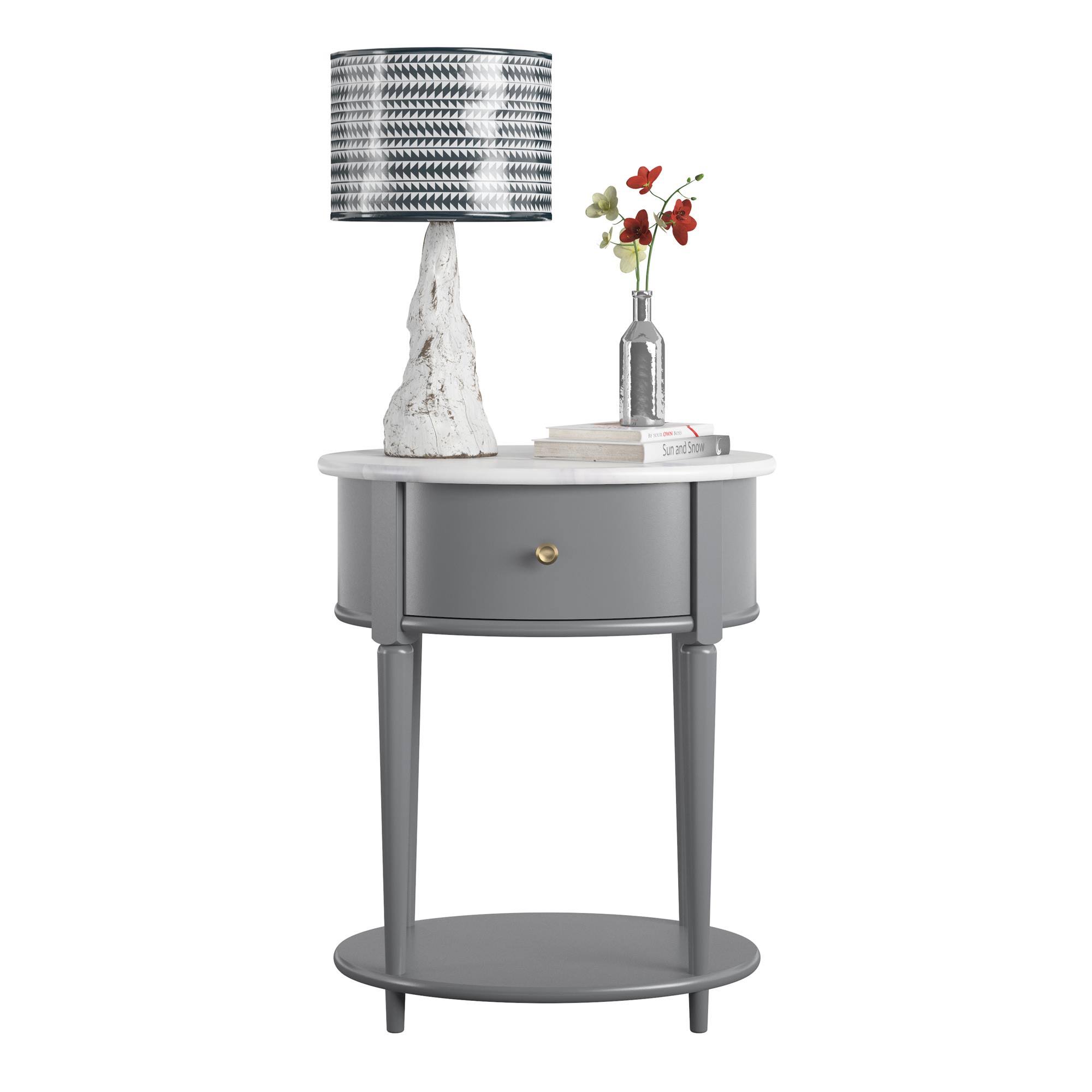 Ameriwood Home Aurora End Table Graphite Gray/White Marble 51CGV4SY_SDMRK