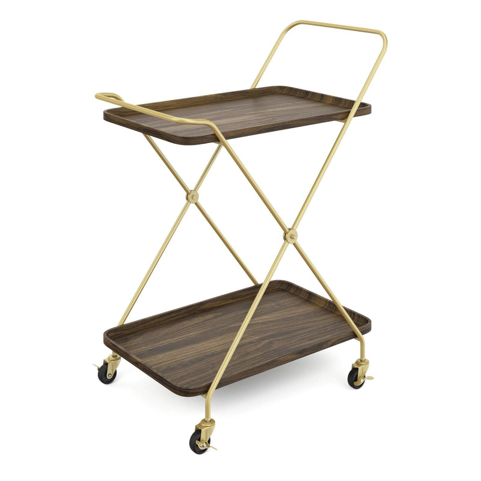 Nathan James Hallie 2 Tray Rolling Bar / Serving AXTGNFKV_GDQ5T