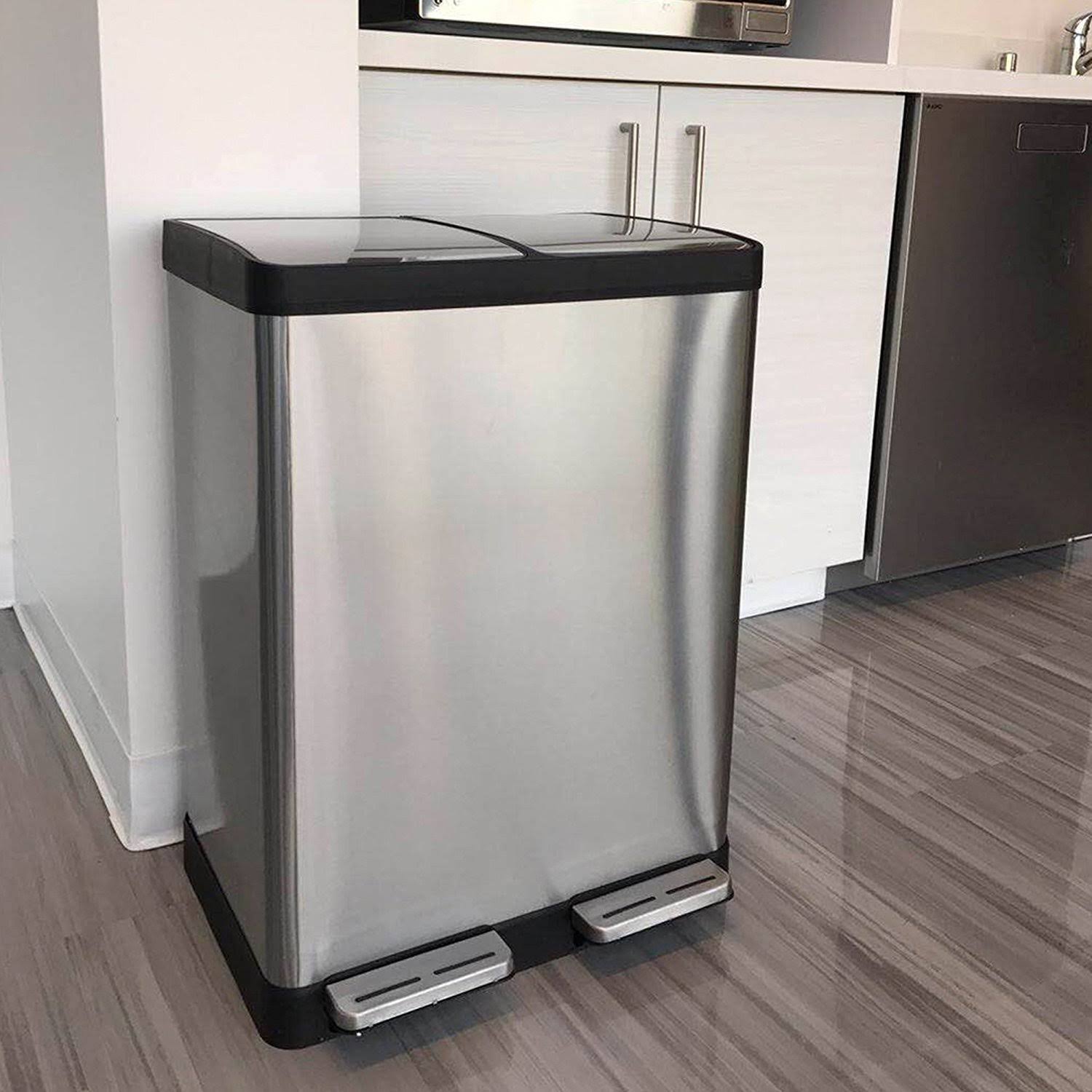 Itouchless Softstep 16-Gallon Dual-Compartmenttep Trash FABMVT2G_WZKH2