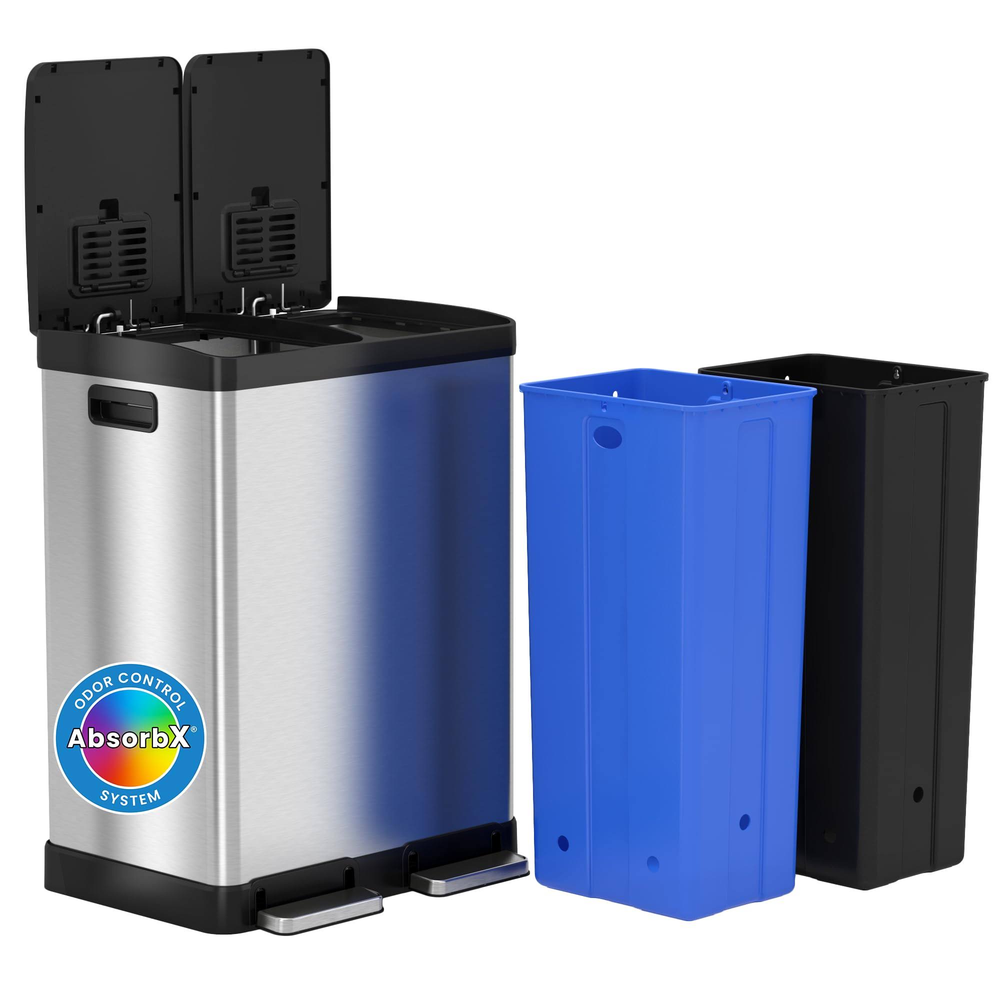 Itouchless Softstep 16-Gallon Dual-Compartmenttep Trash FABMVT2G_WZKH2
