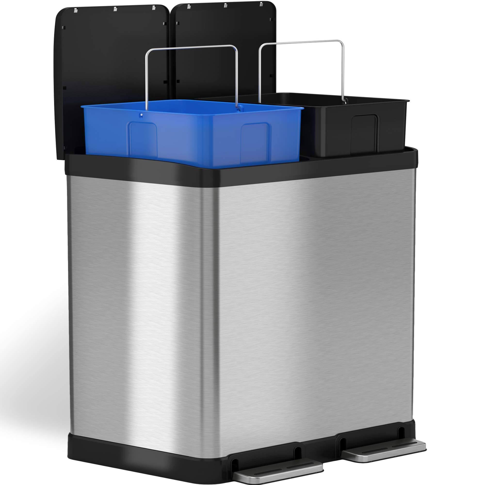 Itouchless Softstep 16-Gallon Dual-Compartmenttep Trash FABMVT2G_WZKH2