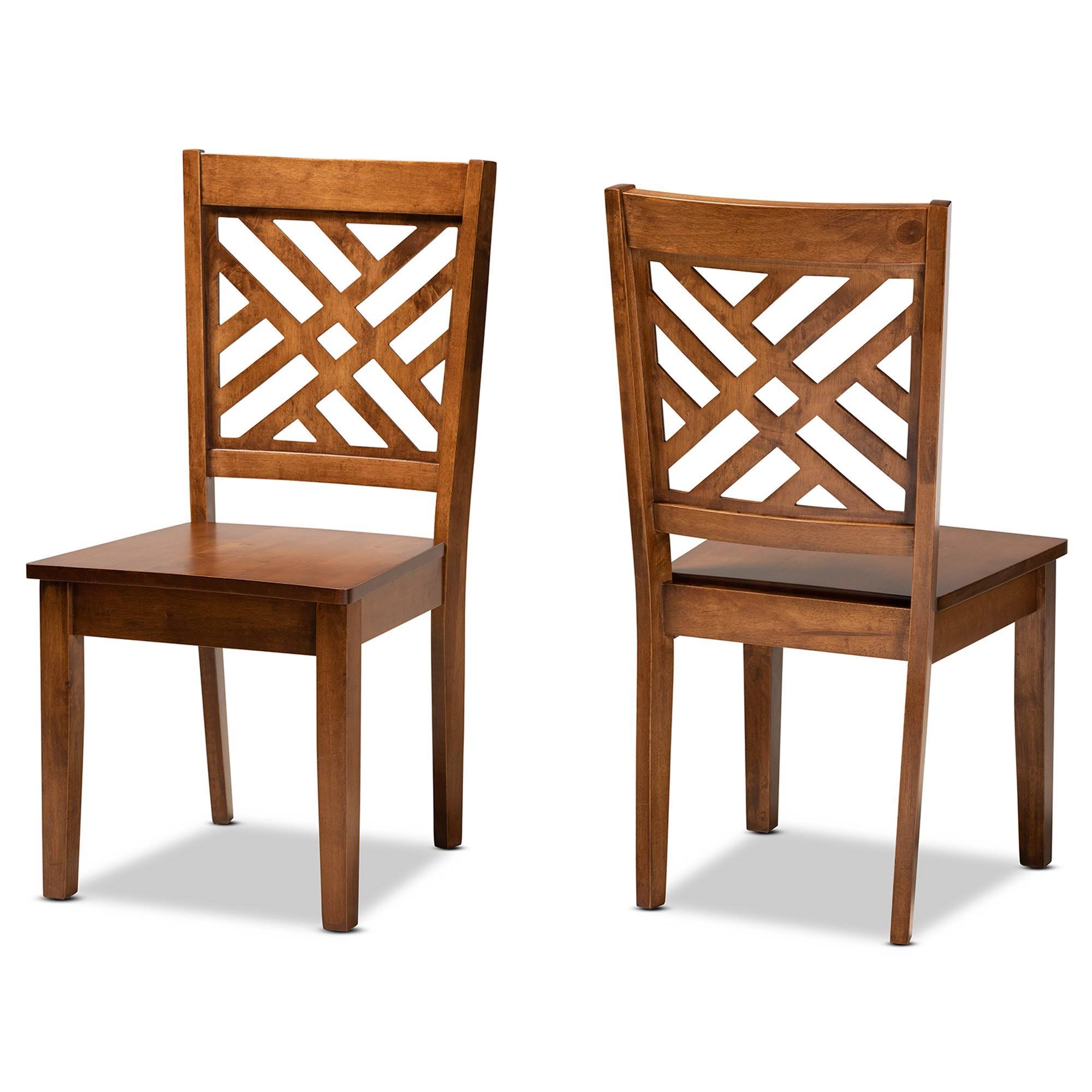 Baxton Studio Caron Modern And Contemporary Transitional Walnut Brown Finished Wood 2-Piece Dining Chair TFYYP3D2_N7UAE