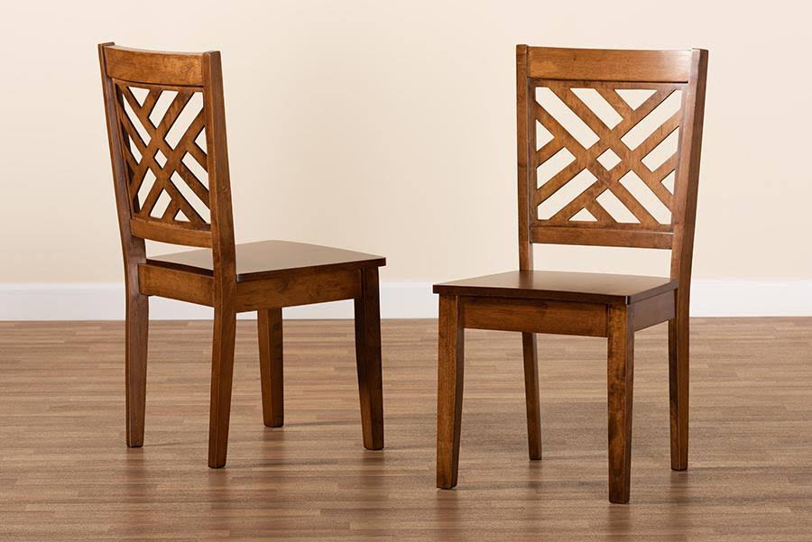 Baxton Studio Caron Modern And Contemporary Transitional Walnut Brown Finished Wood 2-Piece Dining Chair TFYYP3D2_N7UAE