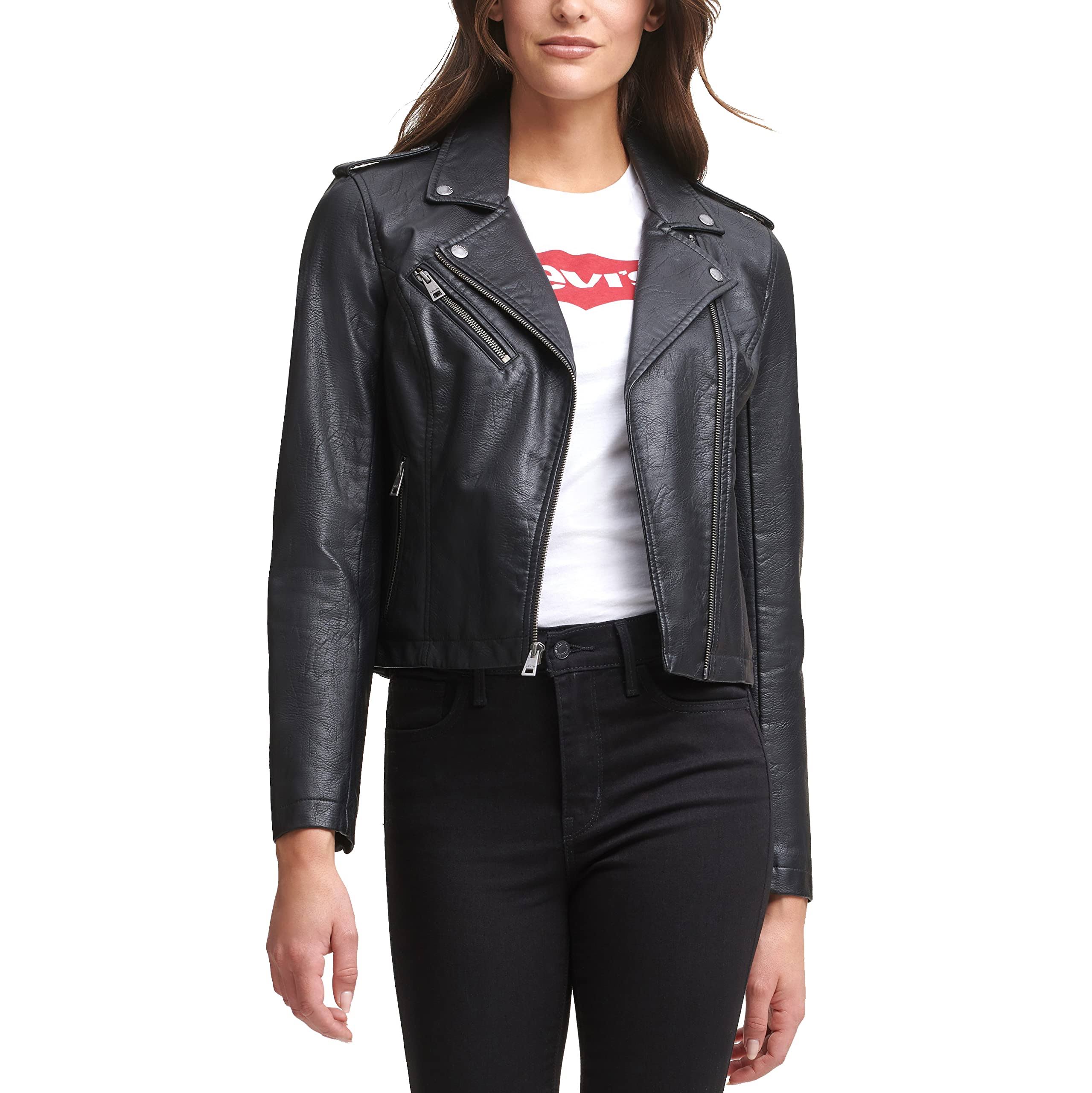 Levi's Plus Size Faux-Leather Moto Jacket - Black T3LAQS4I_HBPKJ