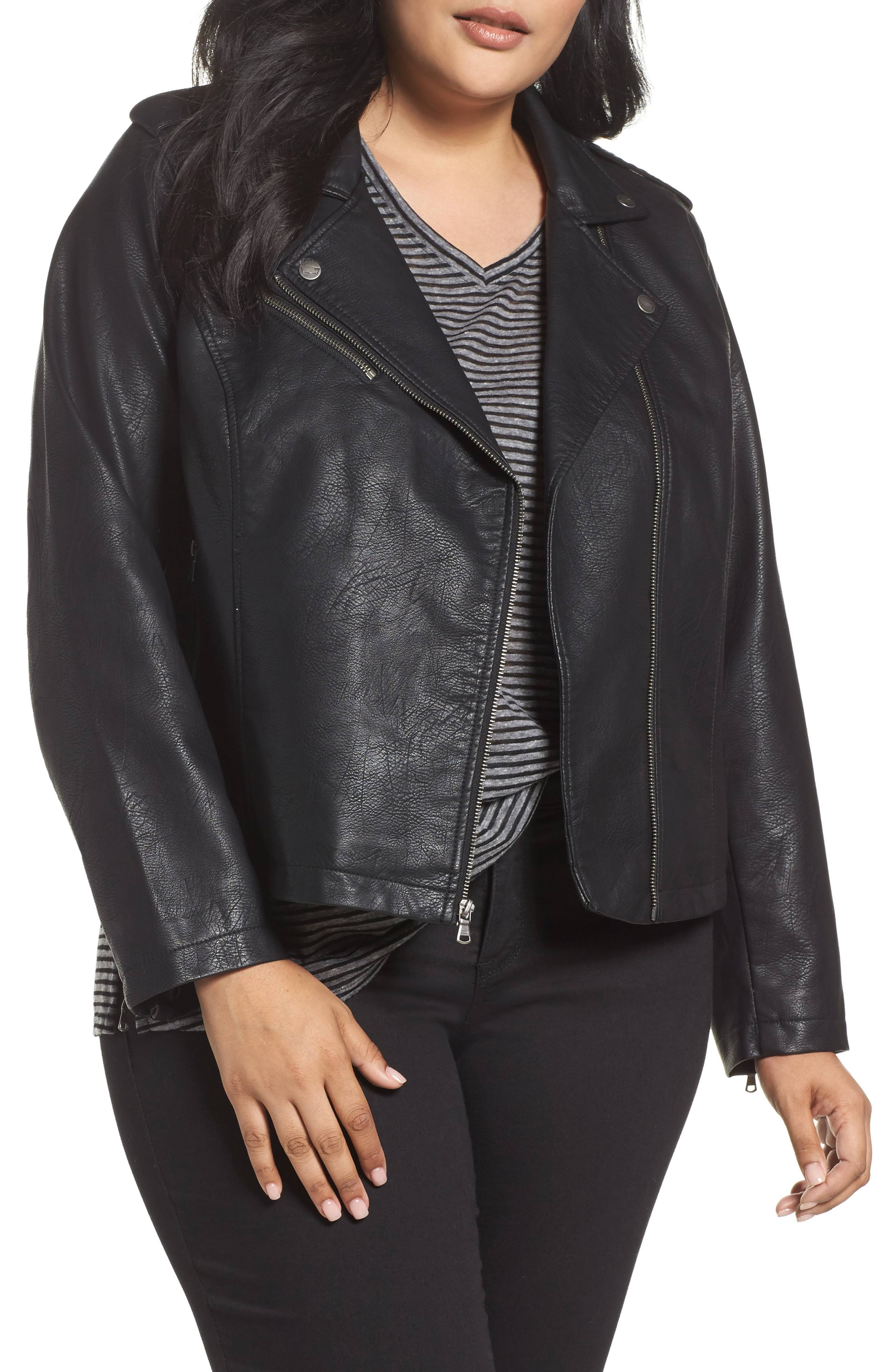 Levi's Plus Size Faux-Leather Moto Jacket - Black T3LAQS4I_HBPKJ