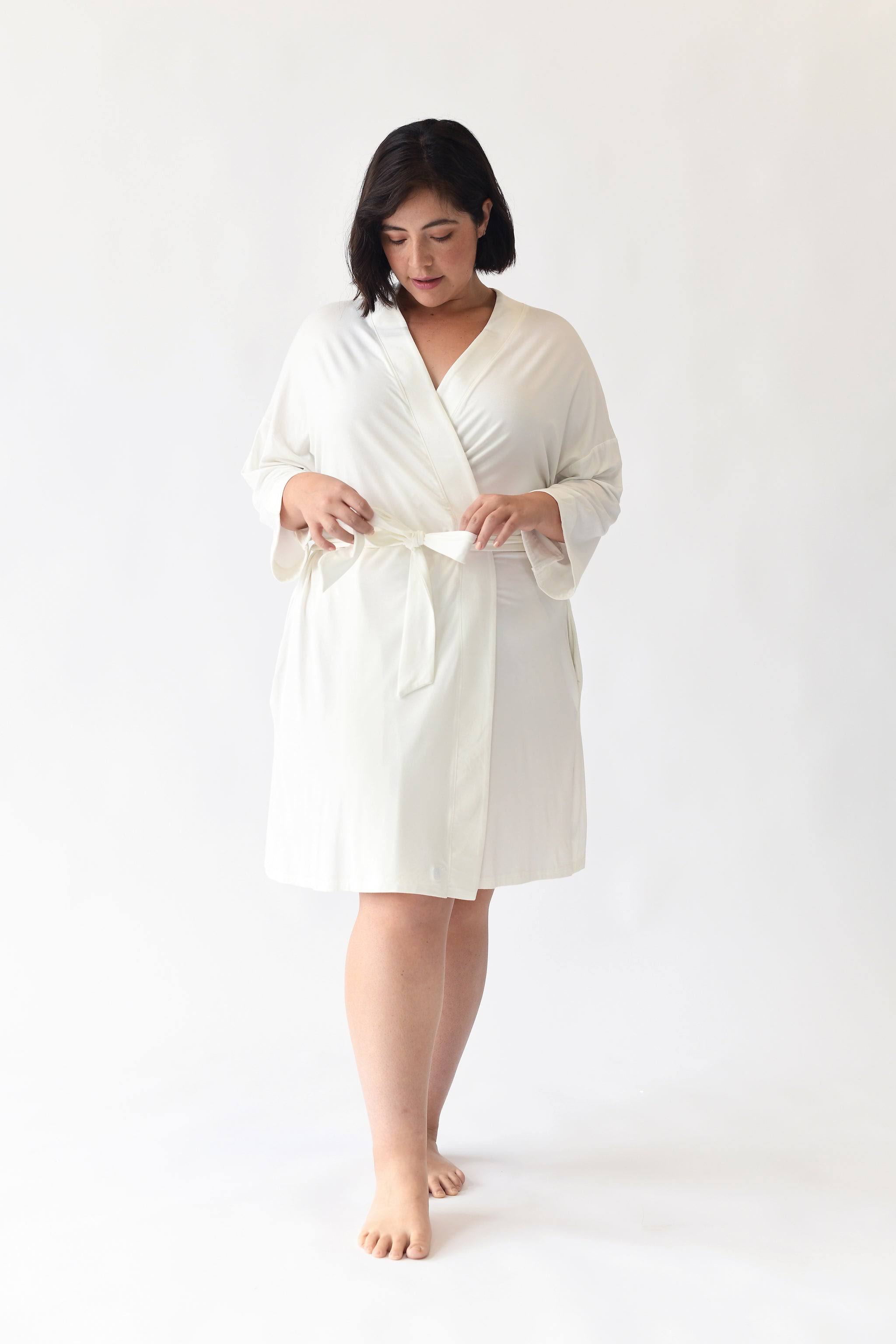 Cozy Earth Women's Stretch-Knit Bamboo Kimono Robe - QAJQXWDL_WY2YB