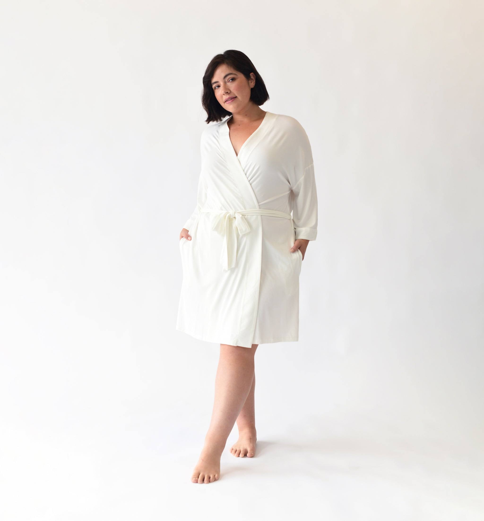Cozy Earth Women's Stretch-Knit Bamboo Kimono Robe - QAJQXWDL_WY2YB
