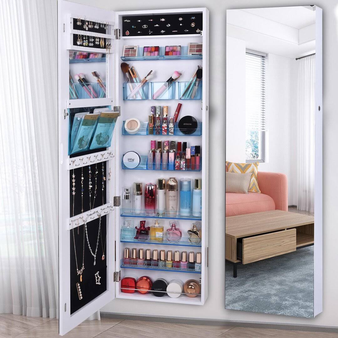 Heran Jewelry Armoire With Mirror Ebern Designs, 29TEGDDN_IFDIC