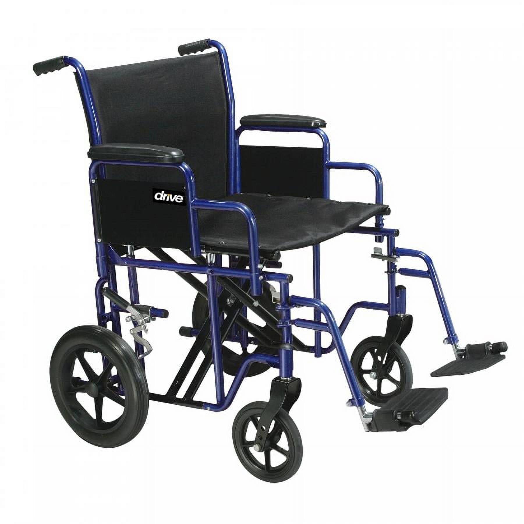 Drive Medical Bariatric Steel Transport Chair, 22 Inch Seat Width, 40 Lbs, Weight Capacity, RXC4NL7Q_9WP7C