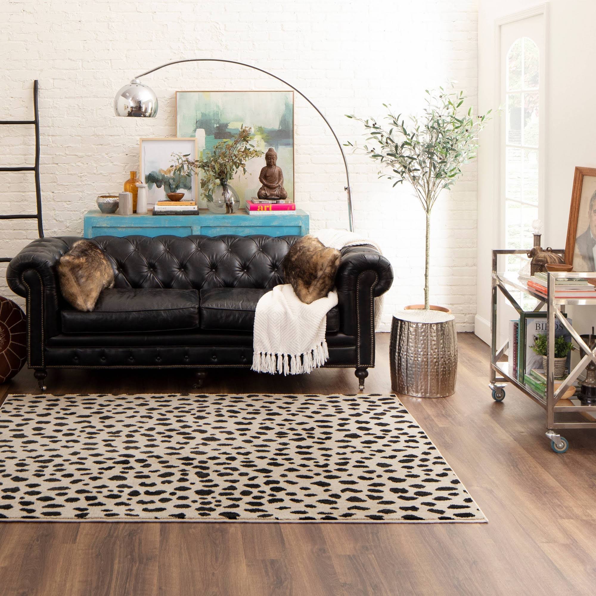 Threshold 5'X7' Leopard Spot Woven Area Rug Black/White - WAEMWWGO_J6TIE