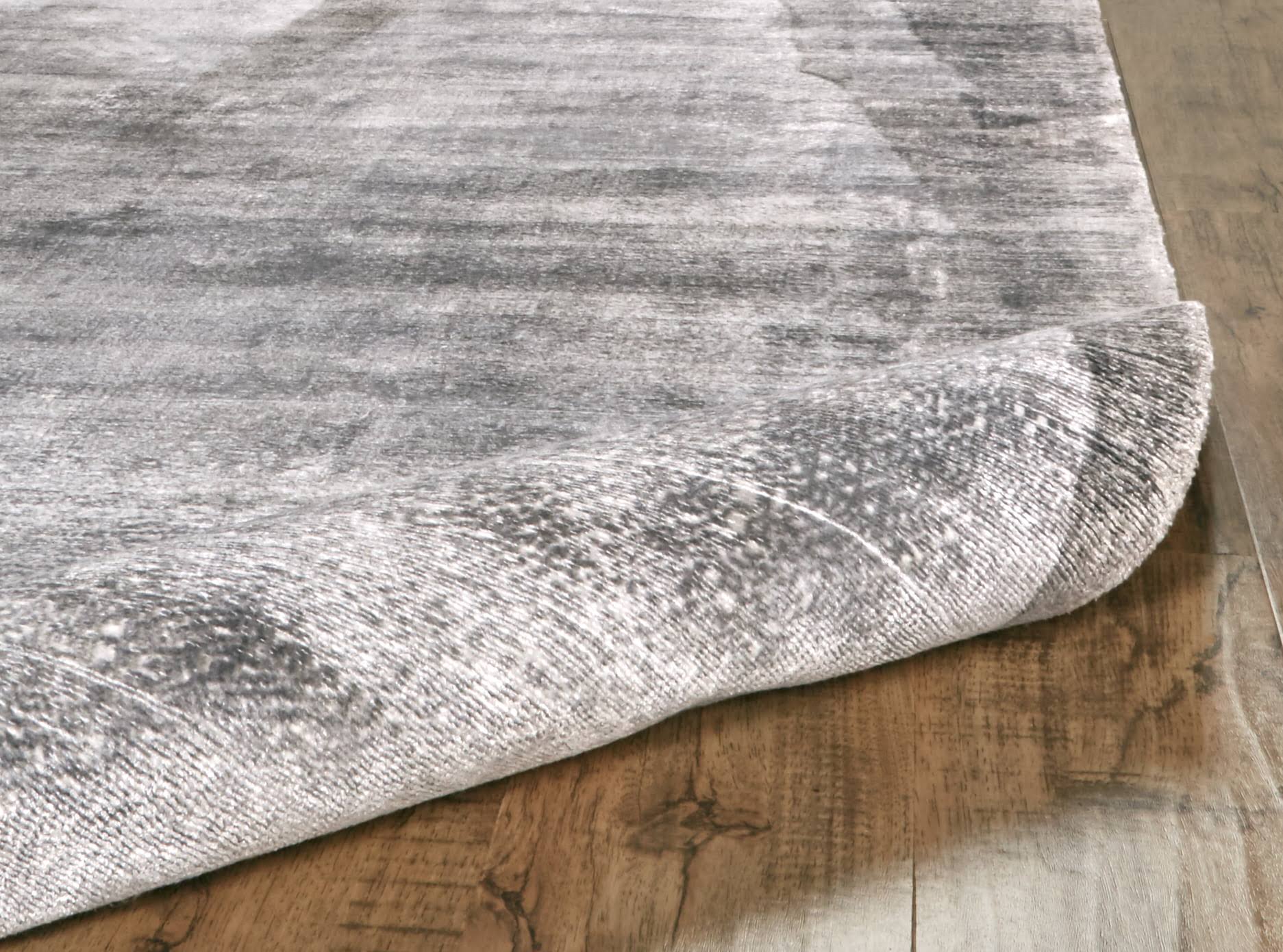 Cashel Handwoven Lustrous Viscose Rug, Tonal Grays Area Rug - 8' X 10' 6HFLZ95Q_WWHP4