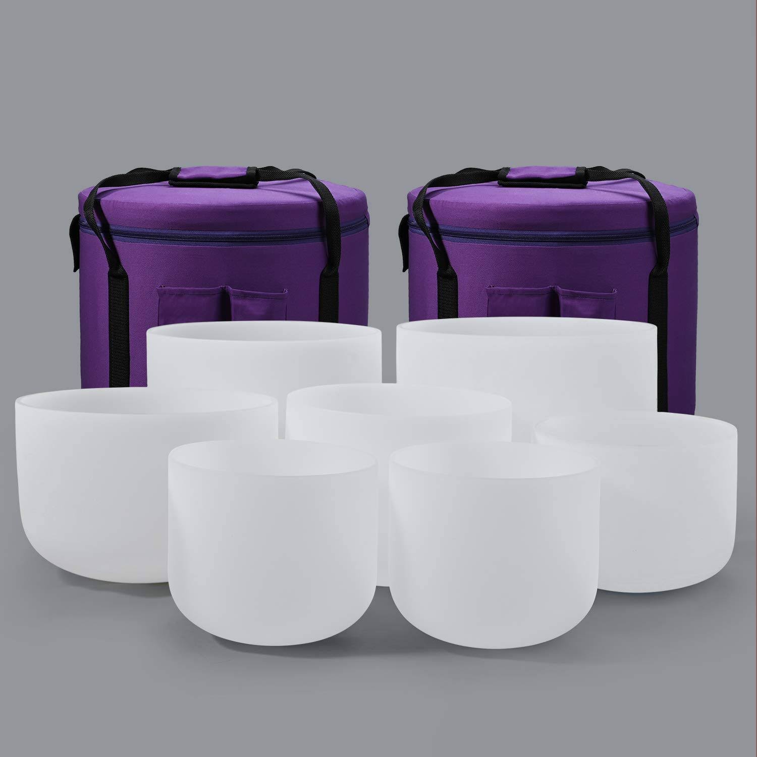 432hz 7 To 12 Inch Frosted Quartz Singing Bowls W Carrying Cases Set Of AGJKZQQT_QZ0AT