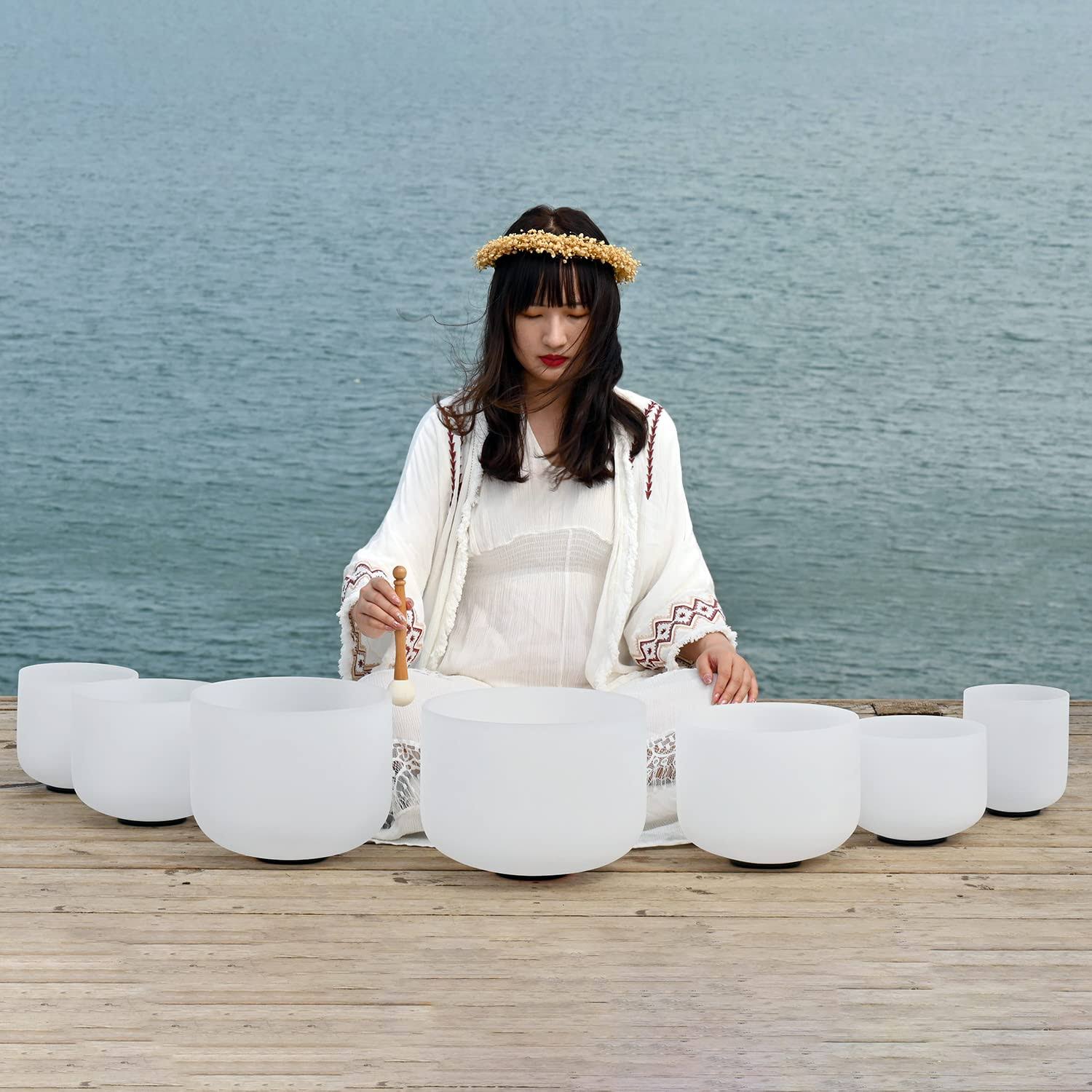 432hz 7 To 12 Inch Frosted Quartz Singing Bowls W Carrying Cases Set Of AGJKZQQT_QZ0AT